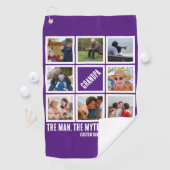 Aangepast opa de man mythe legende 8 Foto Collage Golfhanddoek (Insitu)