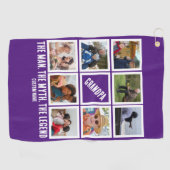 Aangepast opa de man mythe legende 8 Foto Collage Golfhanddoek (Horizontaal)