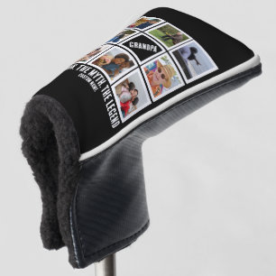 Aangepast opa de man mythe legende 8 Foto Collage Golfheadcover