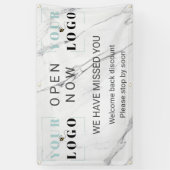 Aangepast open nu Business Logo Marmer Outdoor Spandoek (Verticaal)