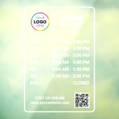 Aangepast openingsurenbord winkel - Logo + QR-code Raamsticker (Vel 3)