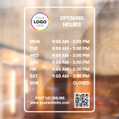 Aangepast openingsurenbord winkel - Logo + QR-code Raamsticker (Vel 2)
