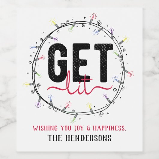 Aangepast ophalen wijn etiket (Enkel label)