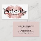 Aangepast opmaakmodel artistiek Roos Gold Lips Sal Visitekaartje (Voorkant / Achterkant)