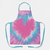 Aangepast opschrift Roze Heart Baker Mannen Womens Schort (Voorkant)