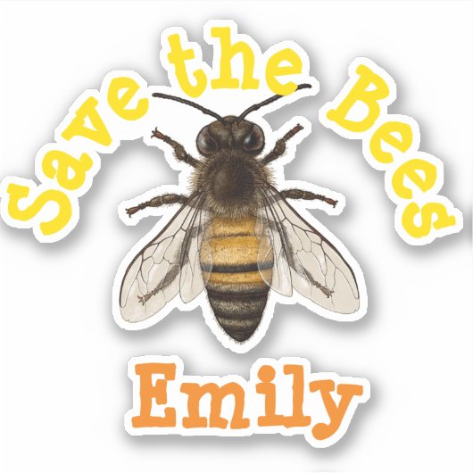 Aangepast Opslaan van bijen Sticker (Voorkant)