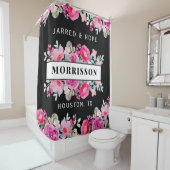 Aangepast opvulvenster Helderroze Waterverf Douchegordijn (In situ)