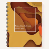 Aangepast Oranje Abstract Patroonpapier Notitieboek (Voorkant)