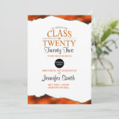 Aangepast Oranje Afstuderen uitgenodigd met foto a Kaart (Staand voorkant)