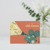 Aangepast - Oranje blauw filmrecorder  Briefkaart (Staand voorkant)