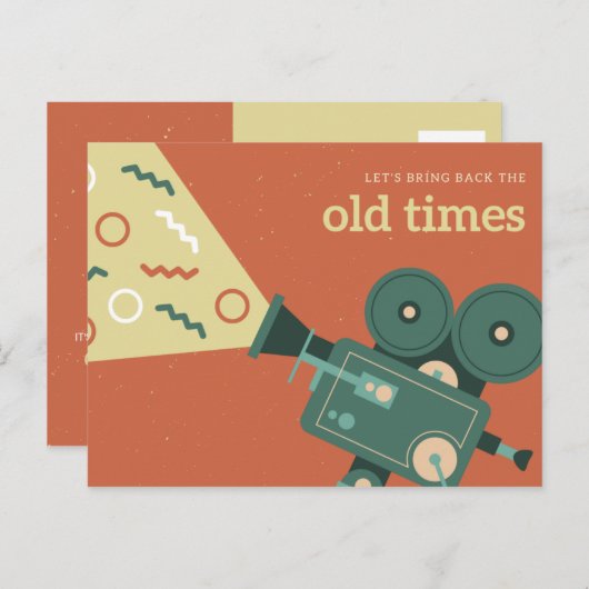 Aangepast - Oranje blauw filmrecorder Briefkaart (Voorkant / Achterkant)