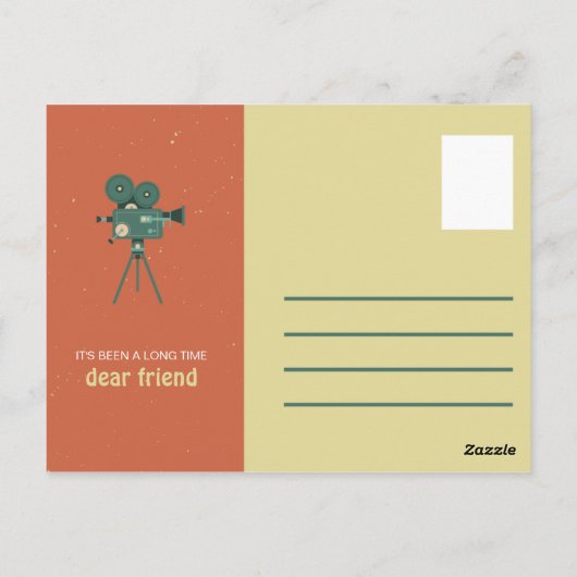 Aangepast - Oranje blauw filmrecorder  Briefkaart (Achterkant)