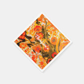 Aangepast Oranje bloemen uit de middeleeuwen Geel  Servet (Hoek)