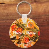 Aangepast Oranje bloemen uit de middeleeuwen Geel Sleutelhanger (Voorkant)