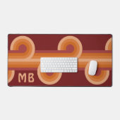 Aangepast Oranje, donker maroon Red Retro-kunstpat Bureaumat (Keyboard & Muis)