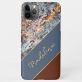 Aangepast oranje donkerblauw logo iPhone hoesje (Achterkant)