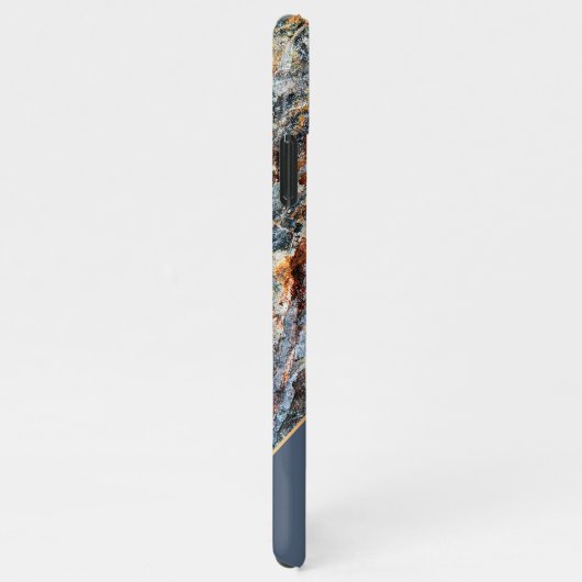 Aangepast oranje donkerblauw logo iPhone hoesje (Rechterkant)