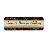 Aangepast Oranje donkerbruin model Deco Pattern Etiket (Voorkant)