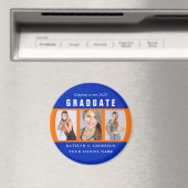 Aangepast Oranje en blauw Afstuderen fotocollage Magneet (Insitu (Vaatwasser))