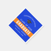 Aangepast Oranje en blauw Afstuderen Servet (Hoek)