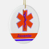 Aangepast Oranje en blauw levensbegin Keramisch Ornament (Rechts)