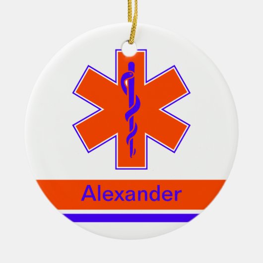 Aangepast Oranje en blauw levensbegin Keramisch Ornament (Voorkant)