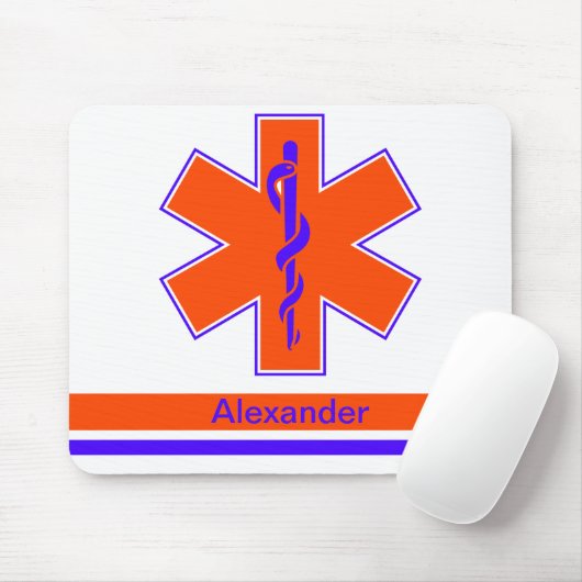 Aangepast Oranje en blauw levensbegin Muismat (Met muis)