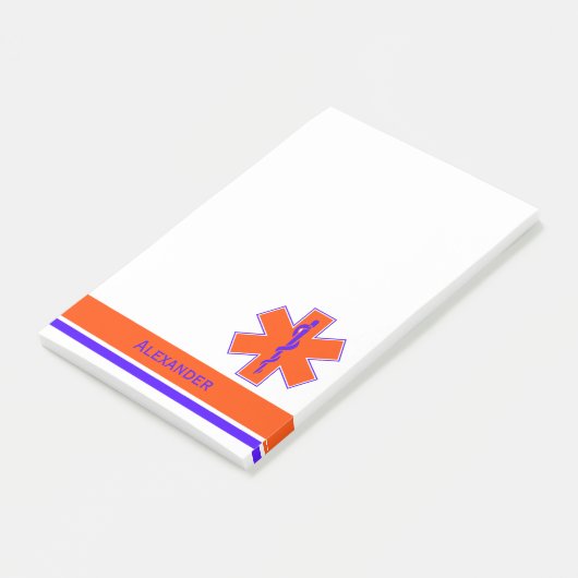 Aangepast Oranje en blauw levensbegin Post-it® Notes (Schuin)