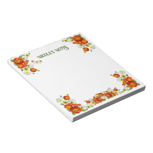 Aangepast  oranje en wit aangepast pakje notitieblok (Schuin)