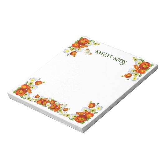 Aangepast  oranje en wit aangepast pakje notitieblok (Linkerzijde)