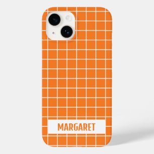 Aangepast Oranje en witte tegel blokkeert Case-Mate iPhone 14 Hoesje