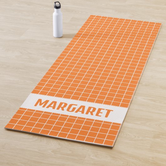 Aangepast Oranje en witte tegel blokkeert Yogamat (In situ)