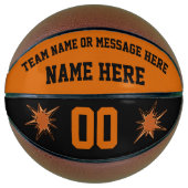 Aangepast Oranje en zwart Basketball, volledig for Basketbal (Voorkant)