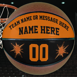 Aangepast Oranje en zwart Basketball, volledig for Basketbal