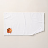 Aangepast oranje en zwart leder basketbal bad handdoek (Handdoek)