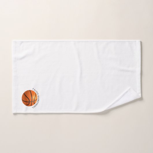 Aangepast oranje en zwart leder basketbal bad handdoek (Handdoek)