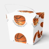 Aangepast oranje en zwart leder basketbal bedankdoosjes (Achterkant)