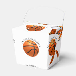 Aangepast oranje en zwart leder basketbal bedankdoosjes