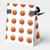 Aangepast oranje en zwart leder basketbal bedankdoosjes (Achterkant)