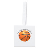 Aangepast oranje en zwart leder basketbal kubus ornament (Voorkant)