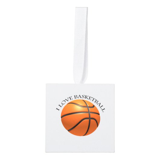 Aangepast oranje en zwart leder basketbal kubus ornament (Voorkant)