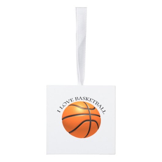 Aangepast oranje en zwart leder basketbal kubus ornament (Rechts)