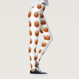Aangepast oranje en zwart leder basketbal leggings