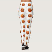 Aangepast oranje en zwart leder basketbal leggings (Achterkant)