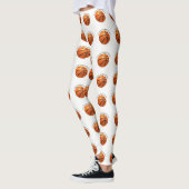 Aangepast oranje en zwart leder basketbal leggings (Links)