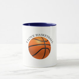 Aangepast oranje en zwart leder basketbal mok