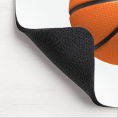 Aangepast oranje en zwart leder basketbal muismat (Hoek)