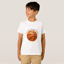 Aangepast oranje en zwart leder basketbal t-shirt