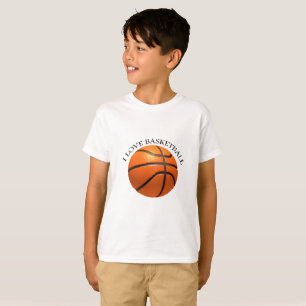 Aangepast oranje en zwart leder basketbal t-shirt