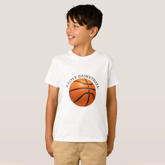 Aangepast oranje en zwart leder basketbal t-shirt (Voorkant volledig)